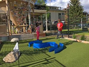 Jackson Hole's newest golf holes are at Snake River Brewery in downtown Jackson. The upgrades are part of an expanded outdoor area new this summer.